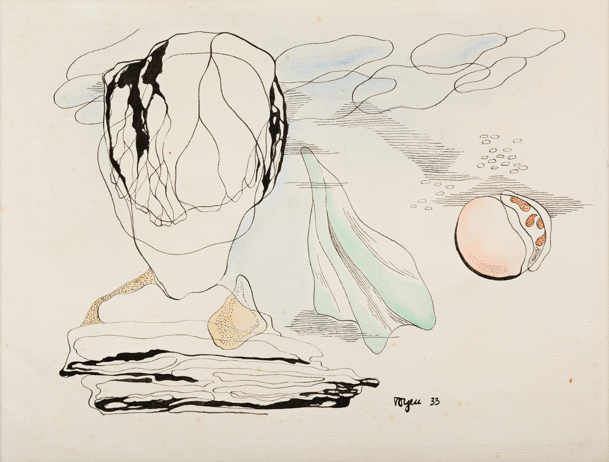 TOYEN (MARIE CERMINOVA, 1902-1980) Surrealist Composition.